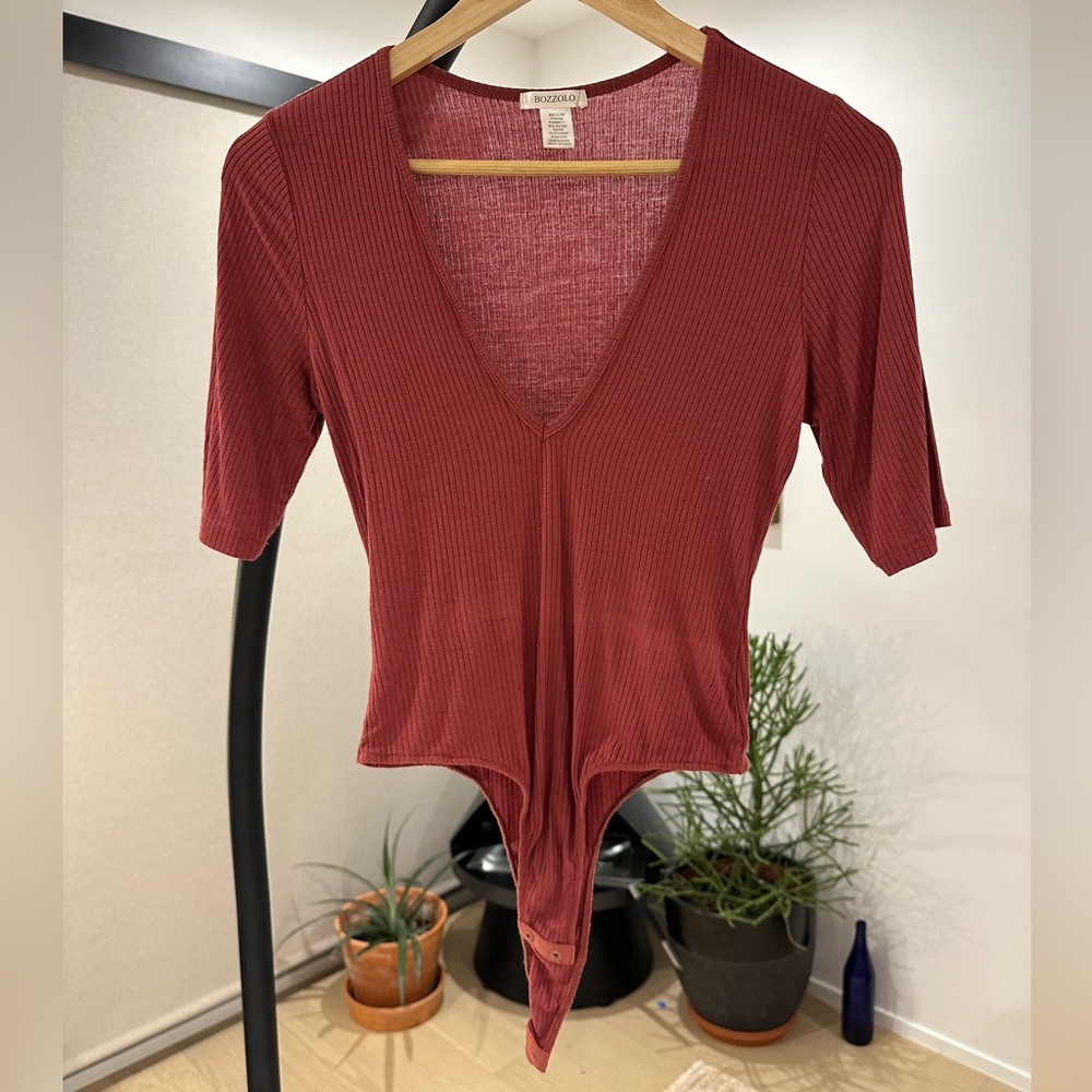 Plunge neck bodysuit